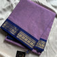 Minimal Border Edit - Lavender Cotton Saree