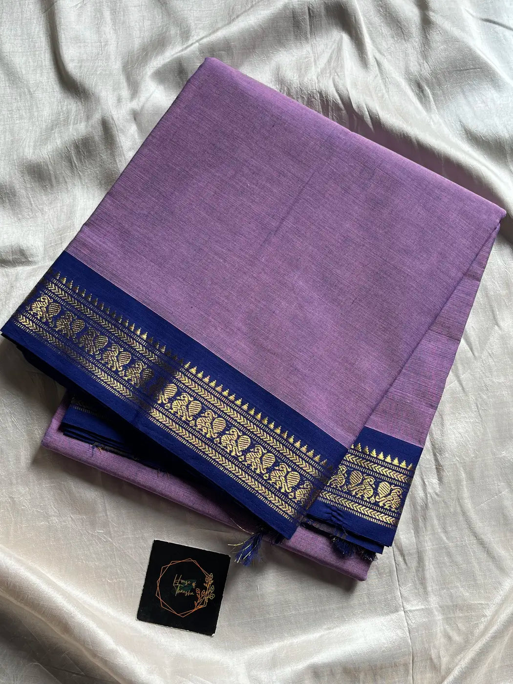 Minimal Border Edit - Lavender Cotton Saree