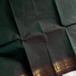 Minimal Border Edit - Dark Green Cotton Saree