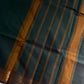 Minimal Border Edit - Dark Green Cotton Saree