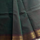 Minimal Border Edit - Dark Green Cotton Saree