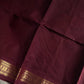 Minimal Border Edit - Chocolate Brown Cotton Saree