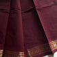 Minimal Border Edit - Chocolate Brown Cotton Saree