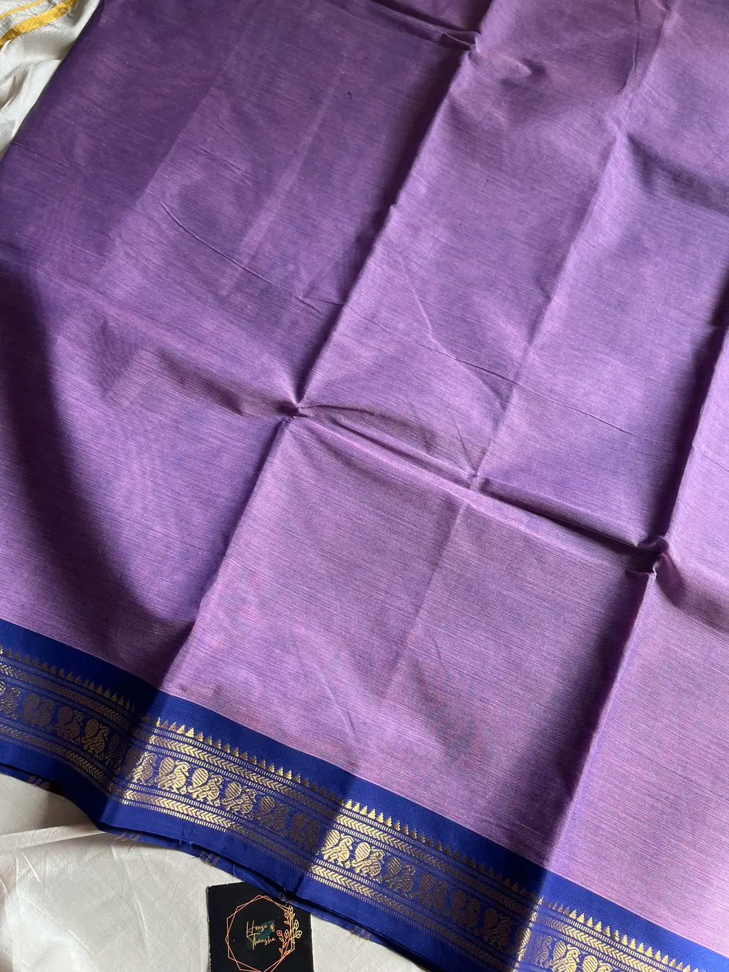 Minimal Border Edit - Lavender Cotton Saree