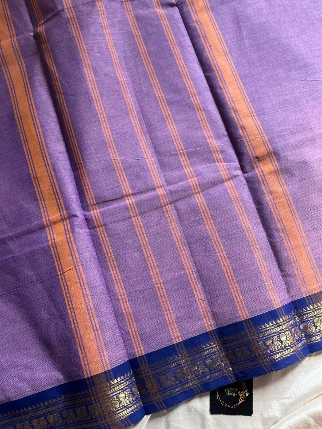 Minimal Border Edit - Lavender Cotton Saree