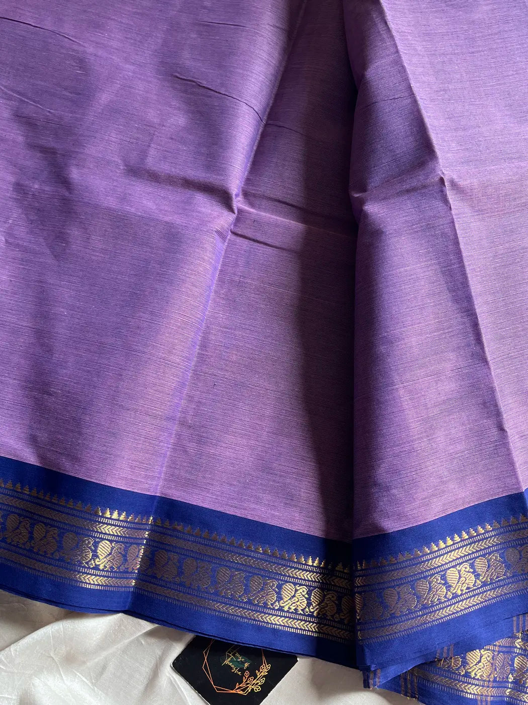 Minimal Border Edit - Lavender Cotton Saree