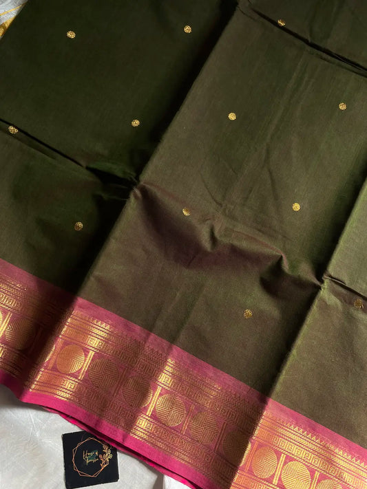 Vintage Loom Edit | Green Kanchi Cotton Saree