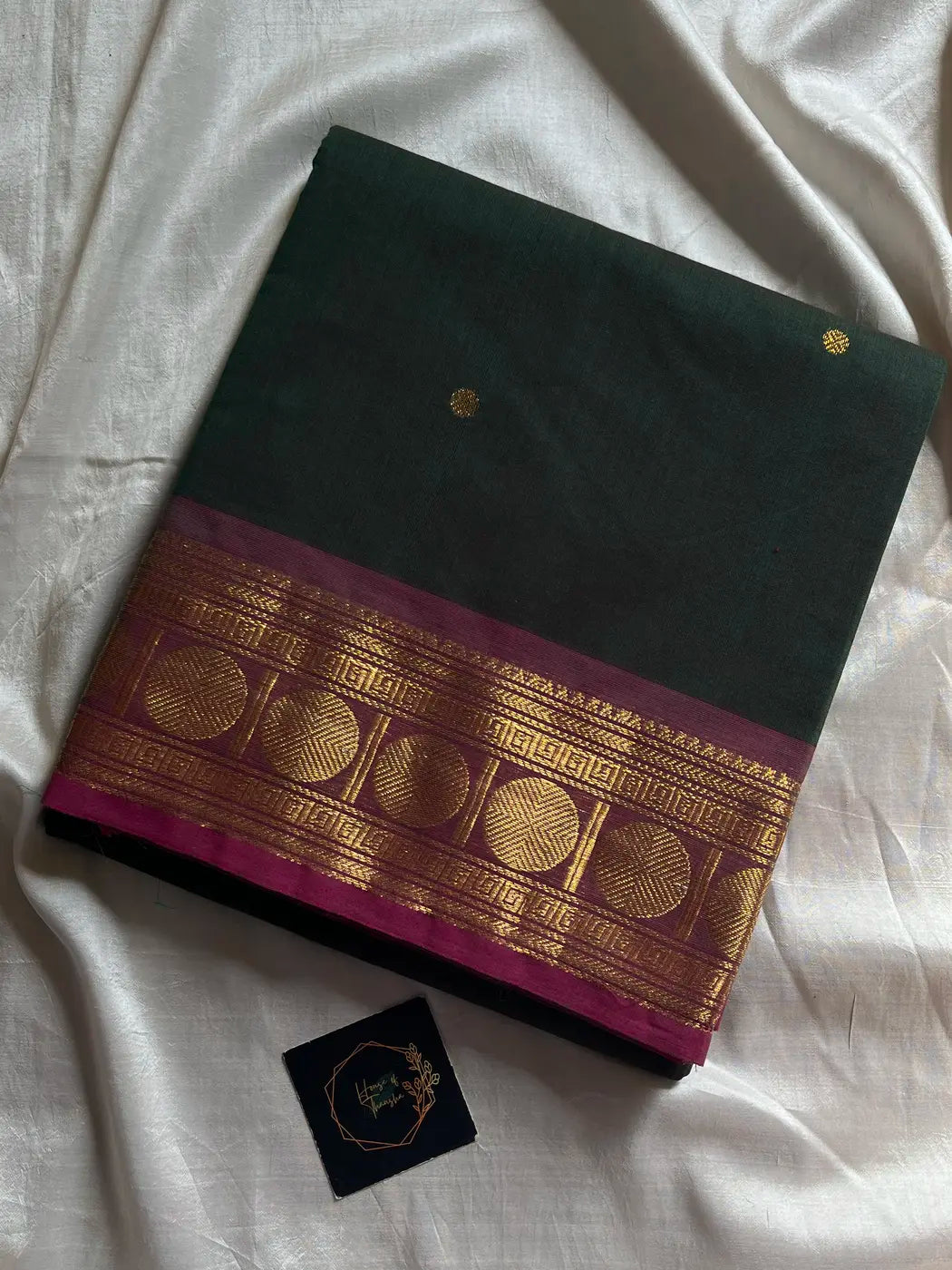Vintage Loom Edit | Green Kanchi Cotton Saree