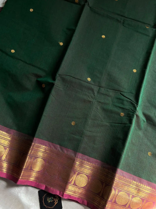 Vintage Loom Edit | Green Kanchi Cotton Saree