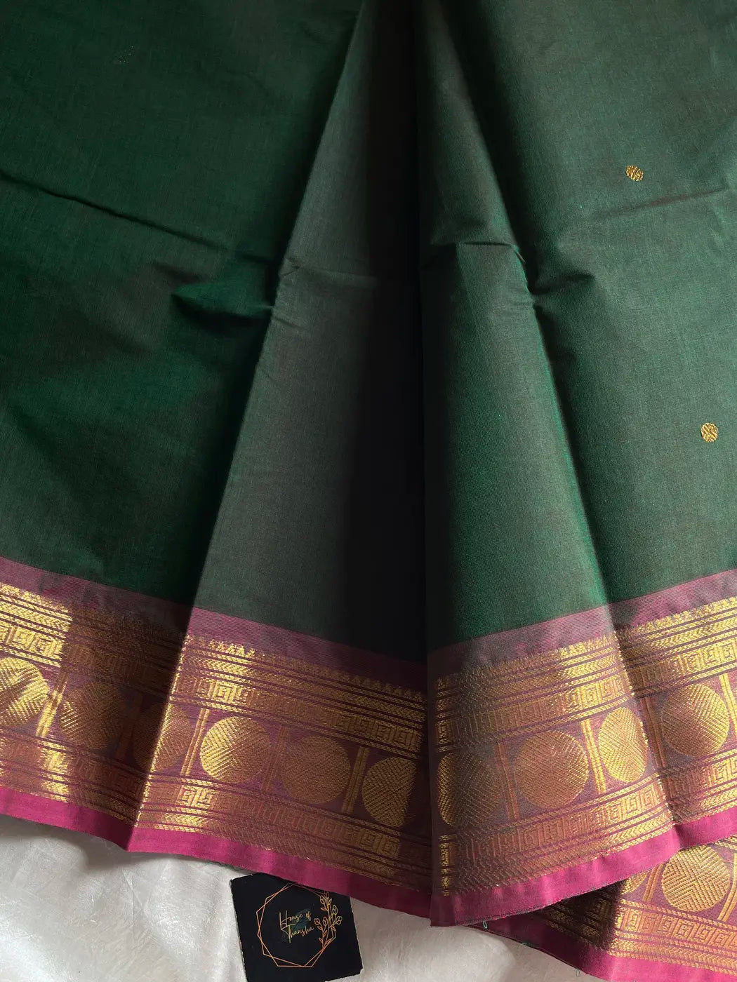 Vintage Loom Edit | Green Kanchi Cotton Saree