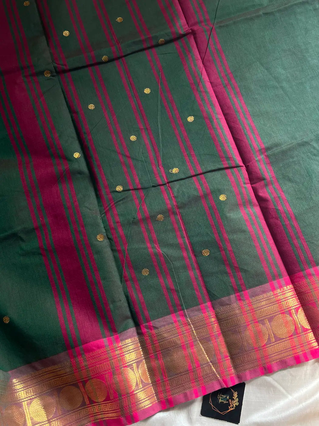 Vintage Loom Edit | Green Kanchi Cotton Saree