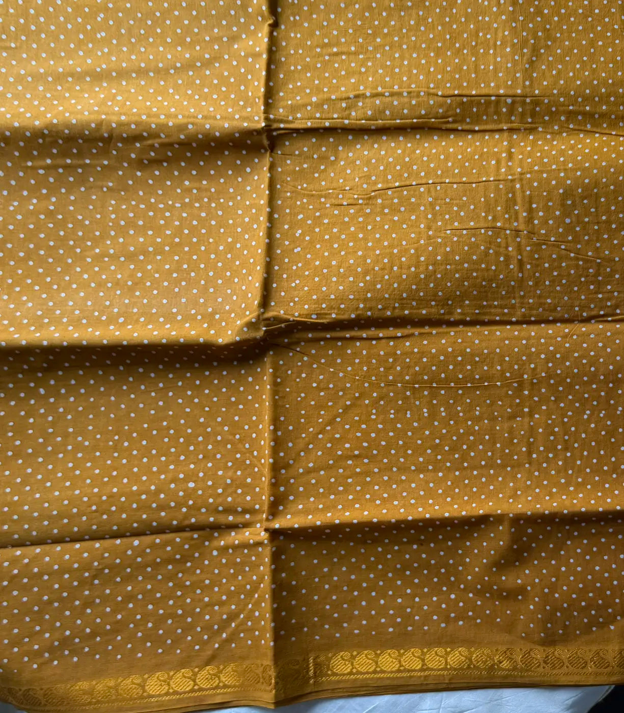 Madurai Sungudi Cotton - Mustard Yellow