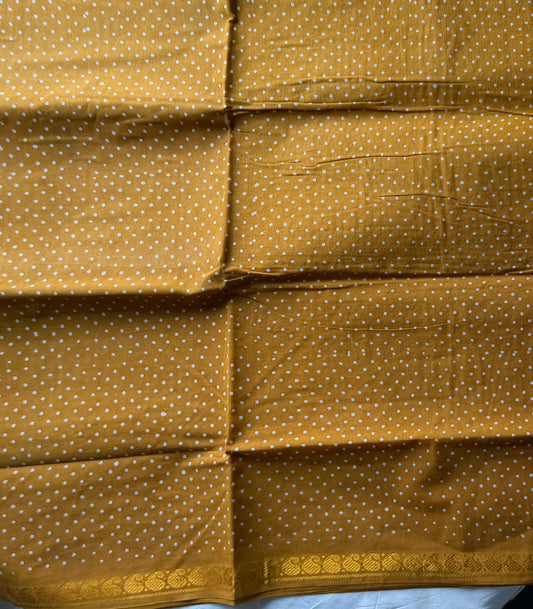 Madurai Sungudi Cotton - Mustard Yellow