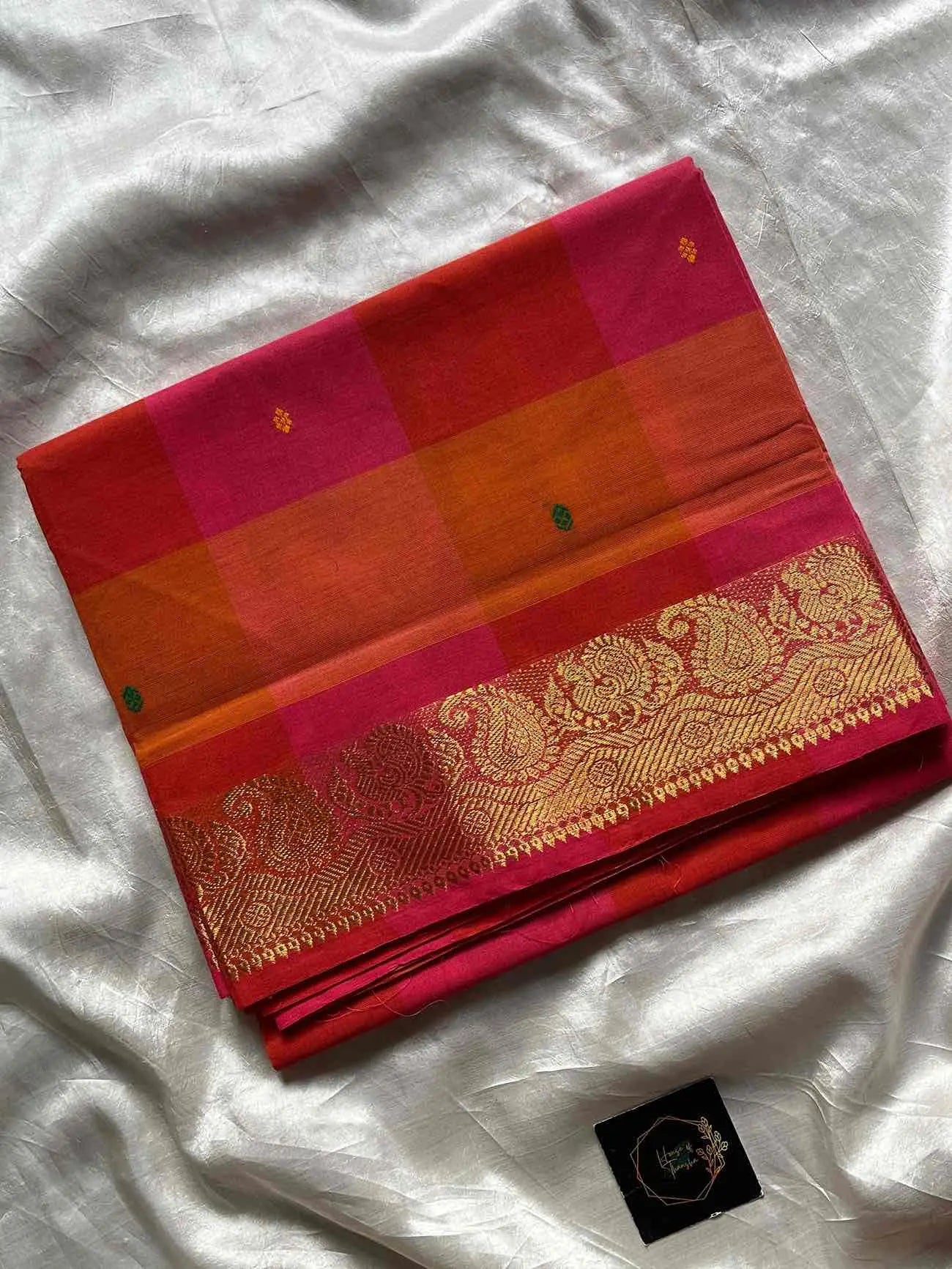 Chettinadu Cotton Saree | Kattam (without Blouse)