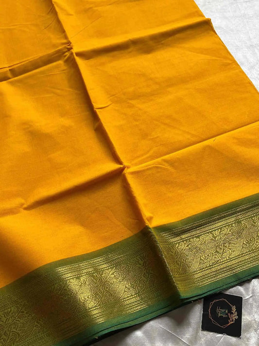 Chettinadu Cotton Saree | Yellow (without Blouse)