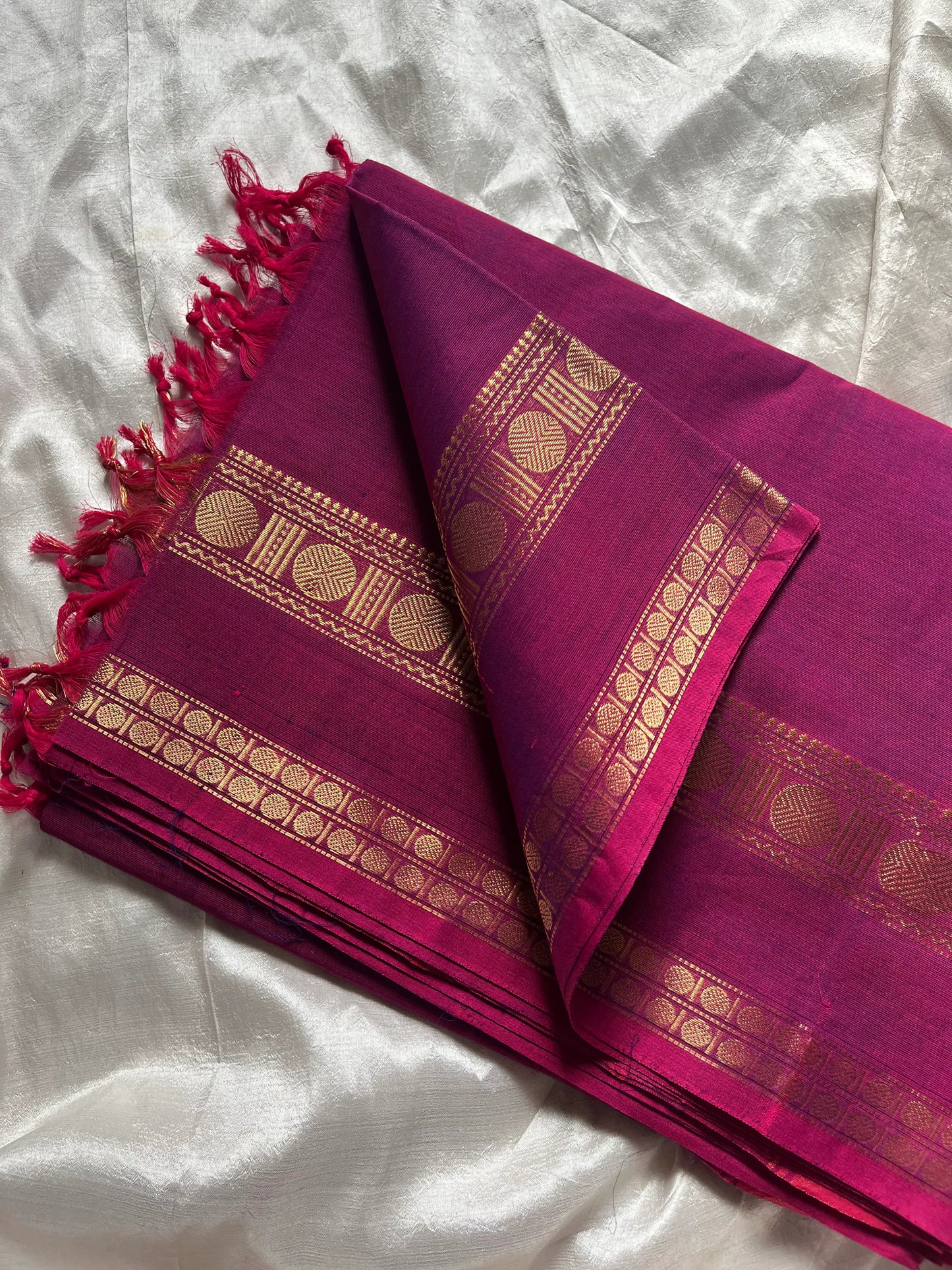 Subtle Weaves – Magenta Pink Chettinadu Cotton Saree