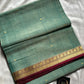 Vegan Silk Saree – Sea Green Handloom Silk