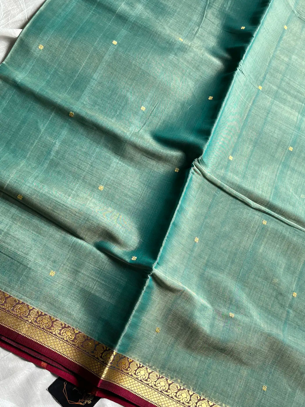Vegan Silk Saree – Sea Green Handloom Silk
