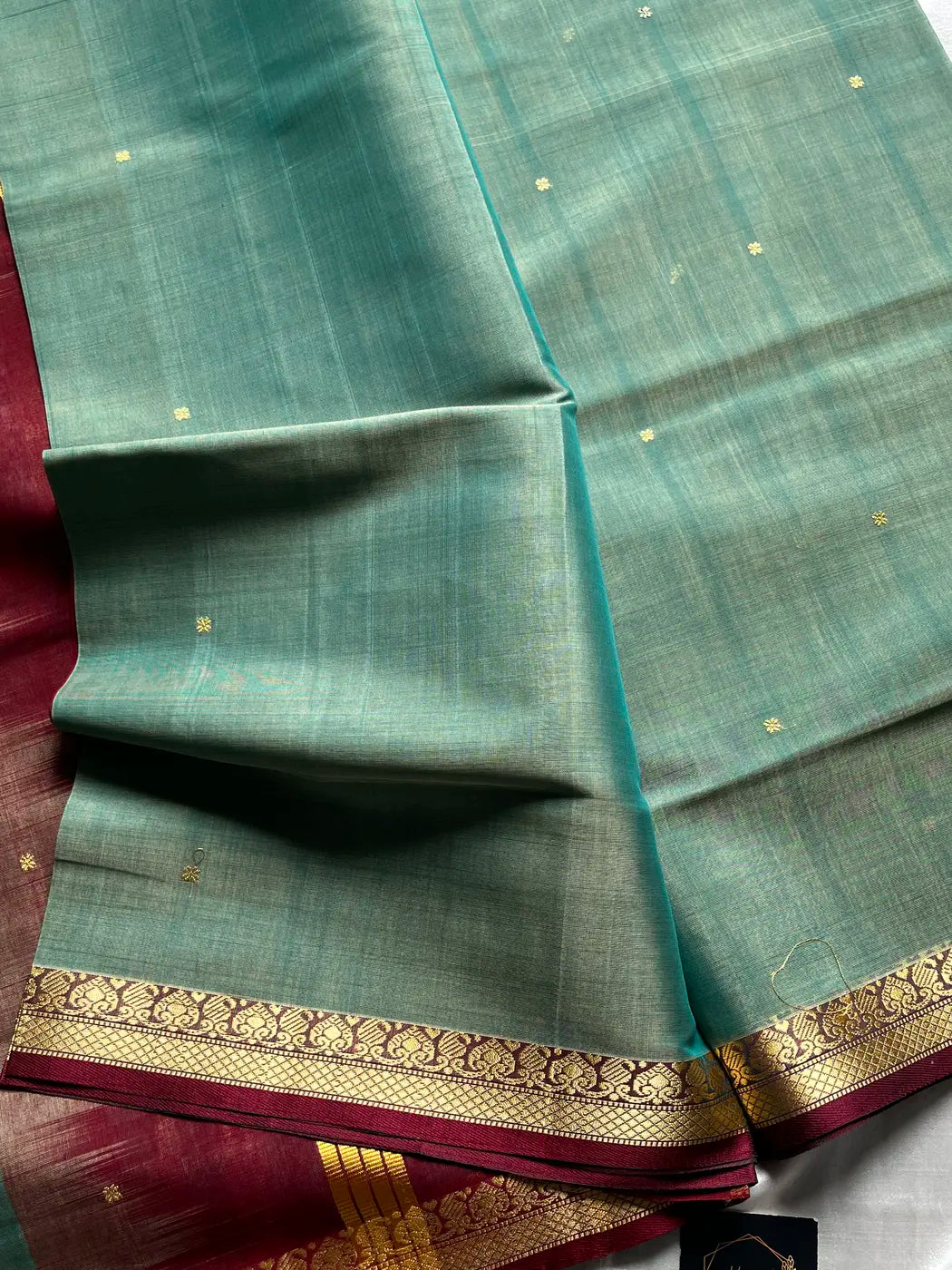 Vegan Silk Saree – Sea Green Handloom Silk
