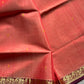 Vegan Silk Saree – Peach Handloom Art Silk