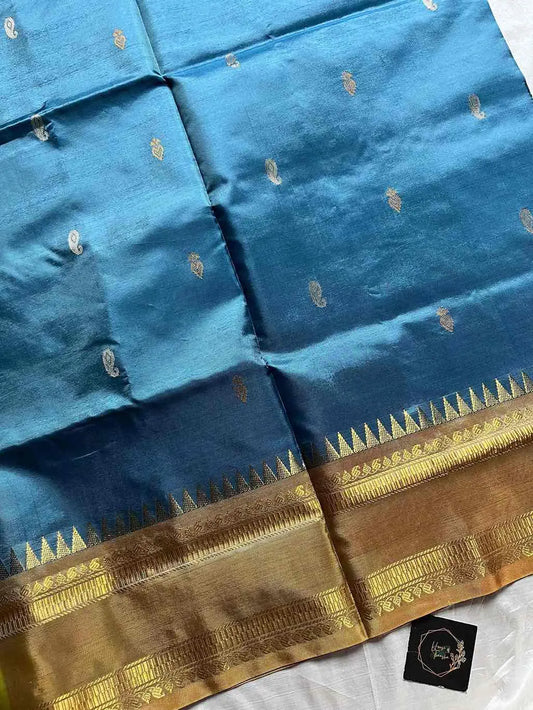 Vegan Silks | Chinnalampattu Saree – Pastel blue