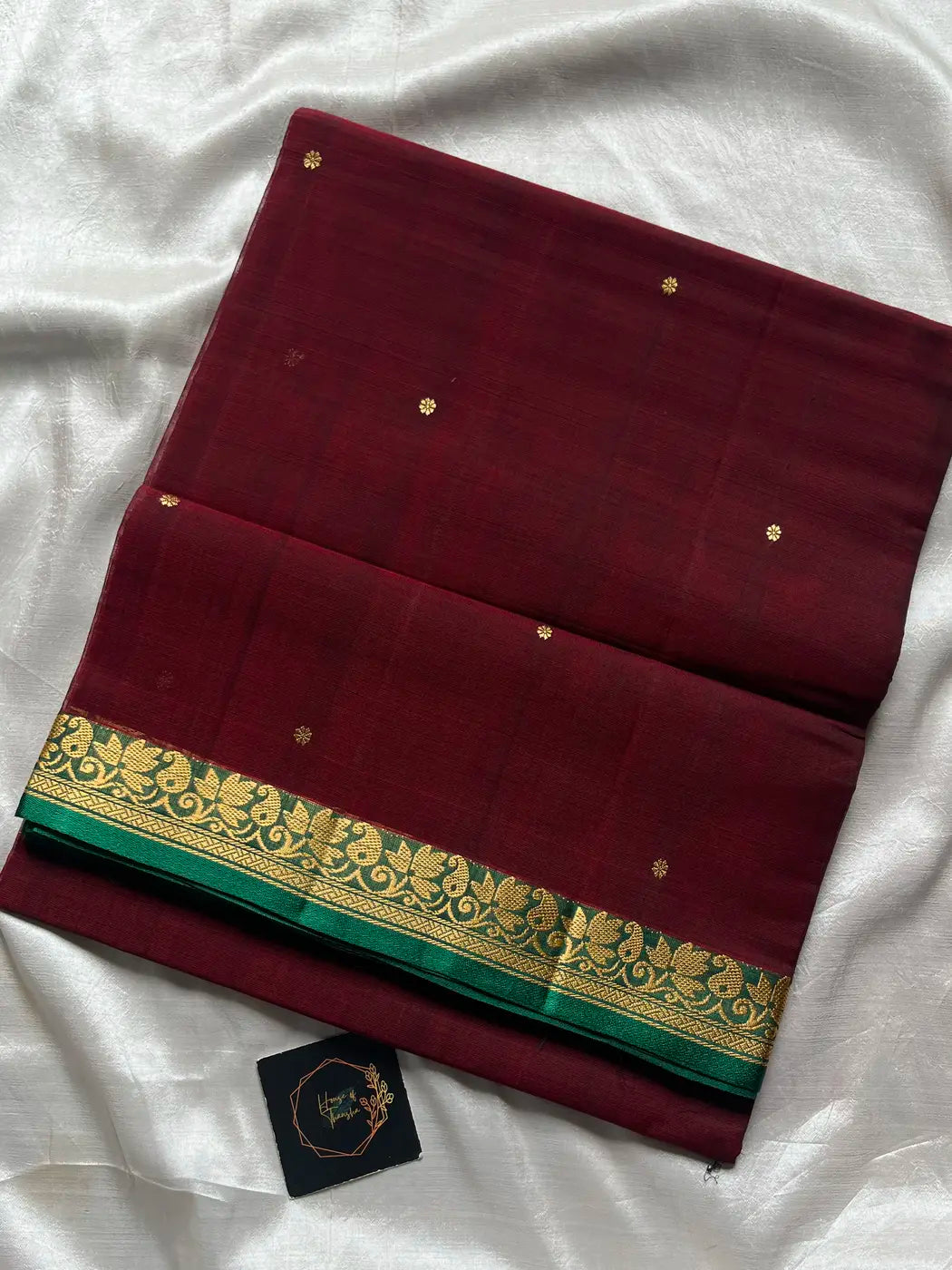 Vegan Silk Saree – Maroon Wine Handloom Art Silk
