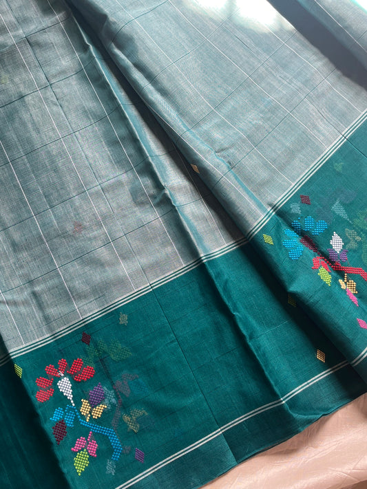 Chedibutta Saree - Handloom Vegan Art Silk - Teal