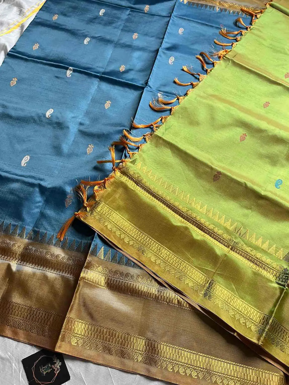Vegan Silks | Chinnalampattu Saree – Pastel blue