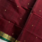 Vegan Silk Saree – Maroon Wine Handloom Art Silk