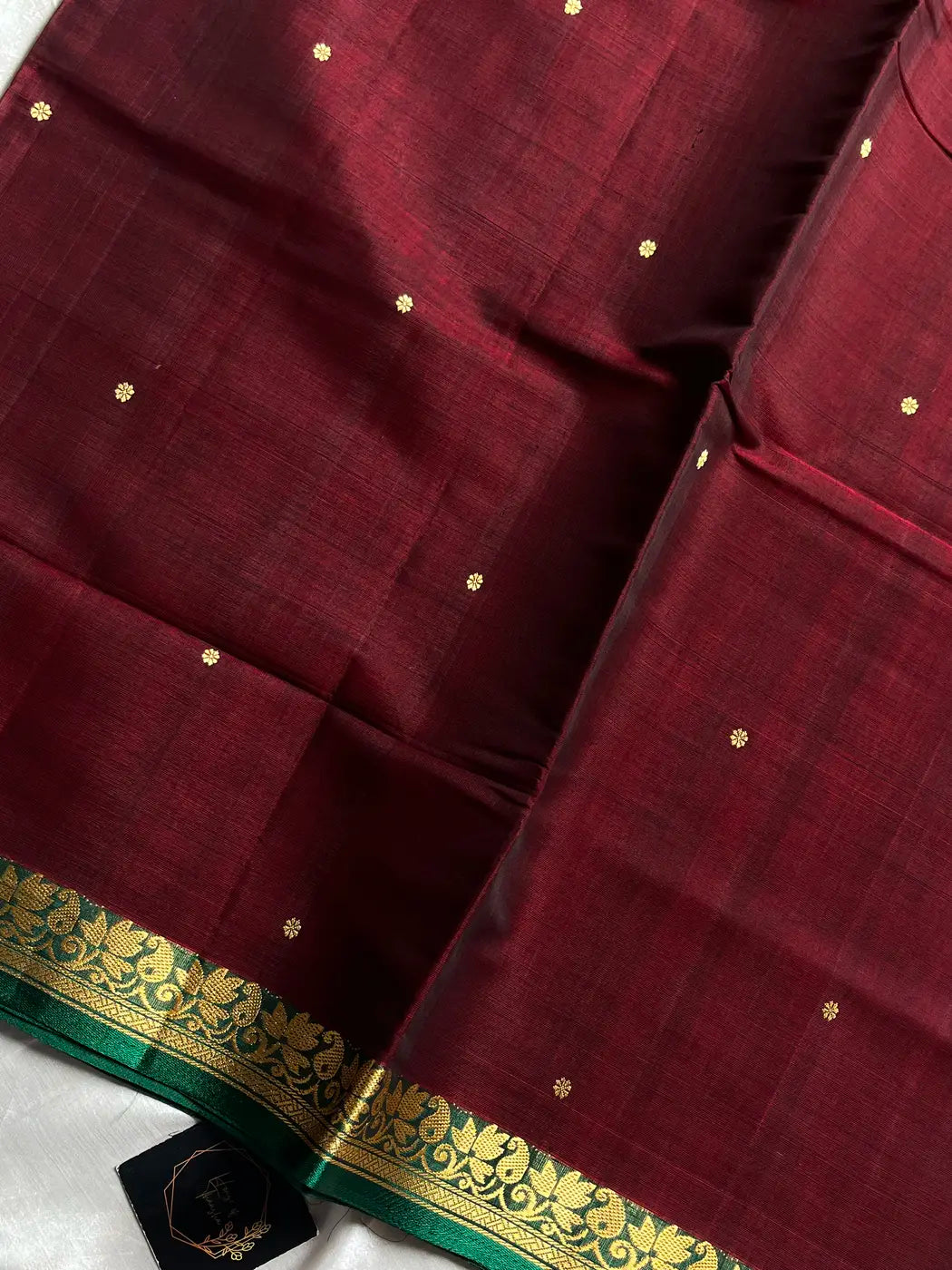 Vegan Silk Saree – Maroon Wine Handloom Art Silk