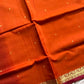 Vegan Silk Saree – Saffron Orange Handloom Art Silk