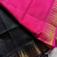 Vegan Silks | Chinnalampattu Saree – Pink with black