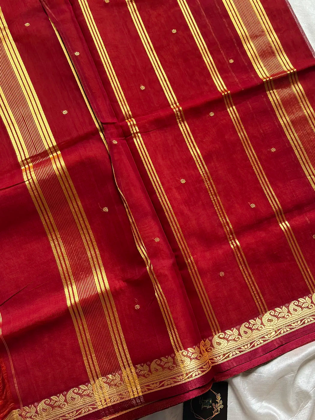 Vegan Silk Saree – Saffron Orange Handloom Art Silk