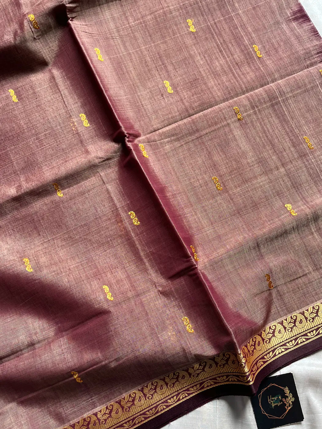 Vegan Silk Saree – Cocoa Mauve Handloom Art Silk