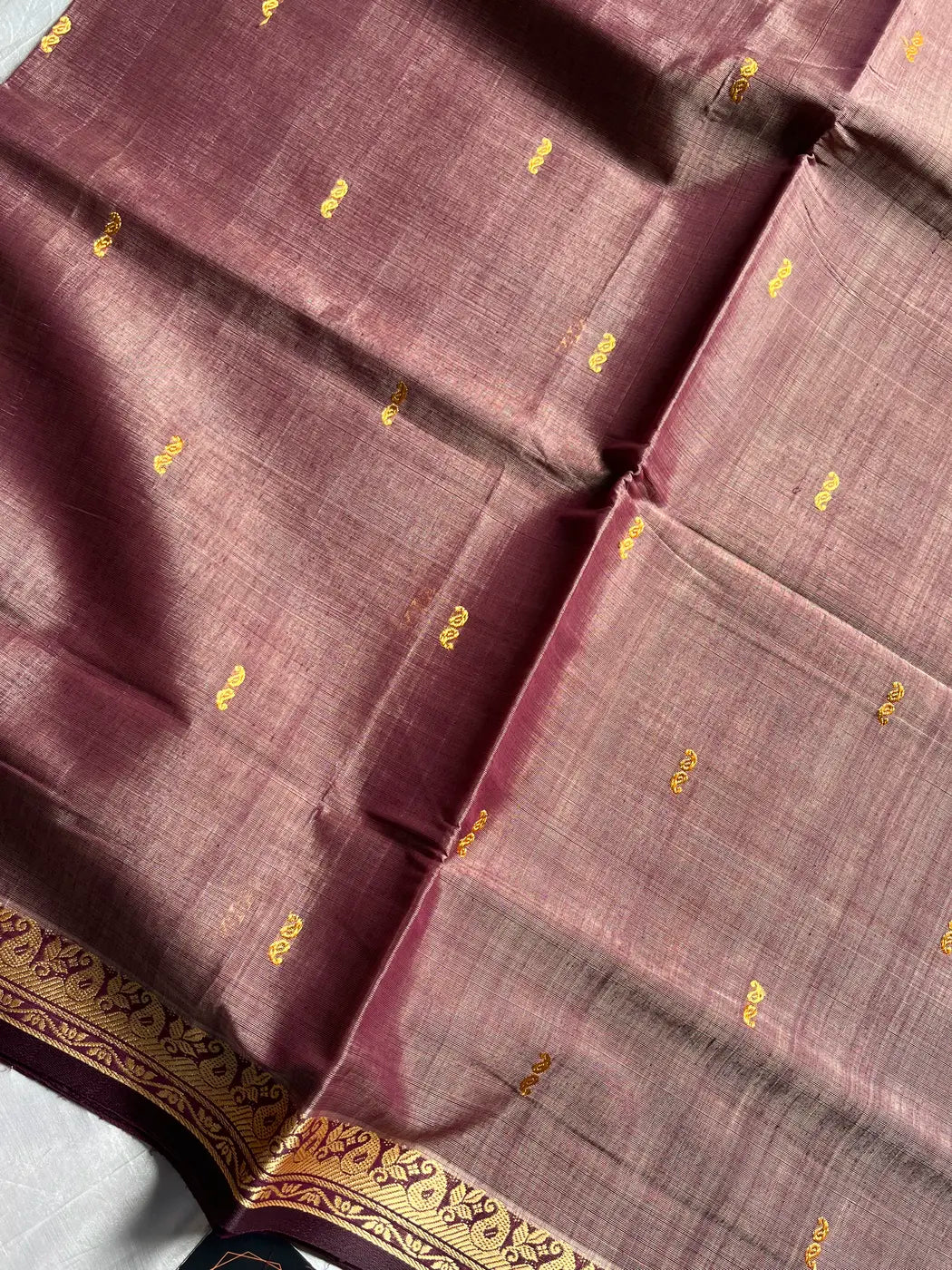 Vegan Silk Saree – Cocoa Mauve Handloom Art Silk