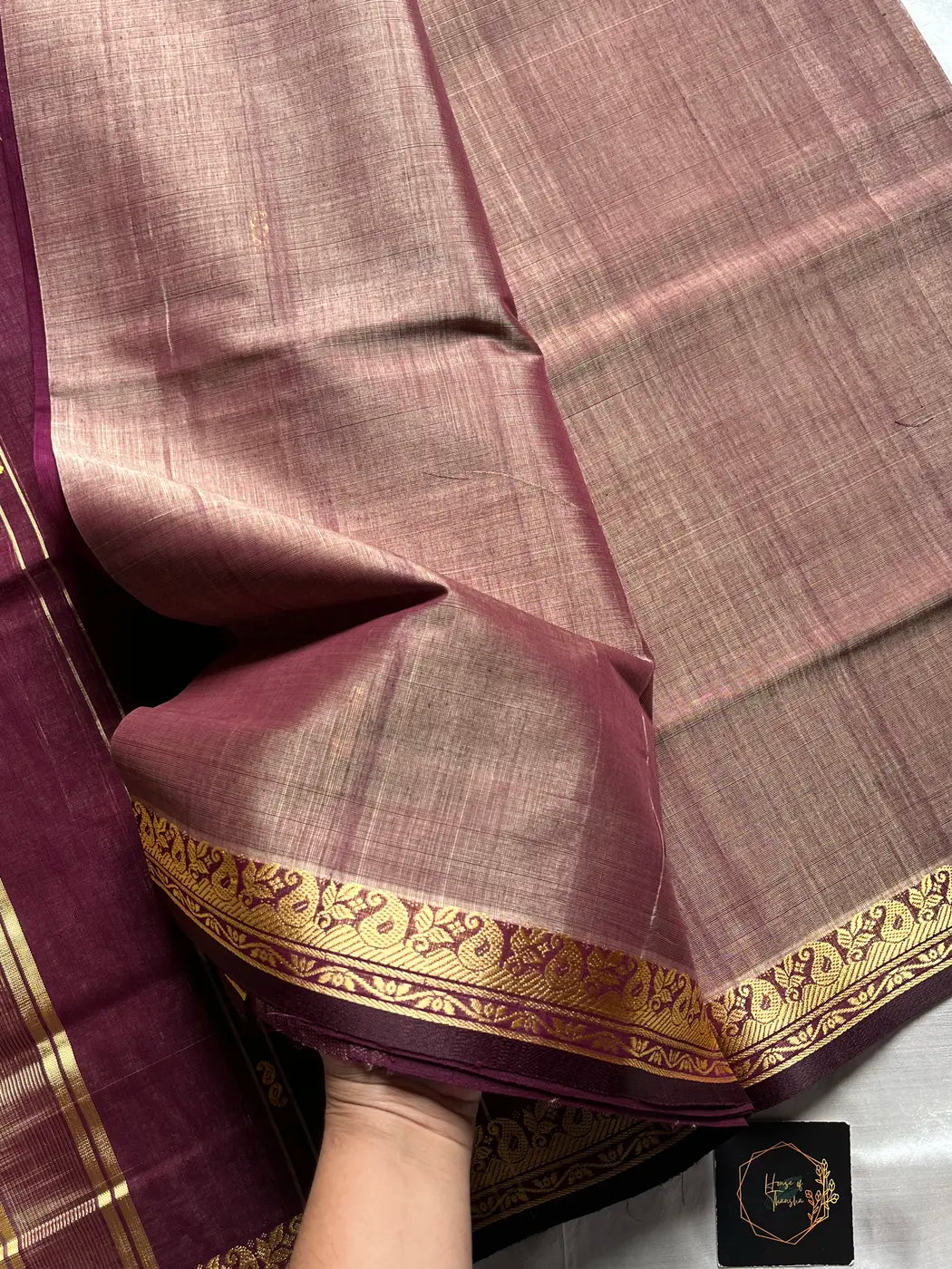 Vegan Silk Saree – Cocoa Mauve Handloom Art Silk