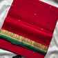Vegan Silk Saree – Red Handloom Art Silk