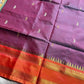 Handwoven vegan silk Chinnalampattu saree with rich zari borders from House of Thansha