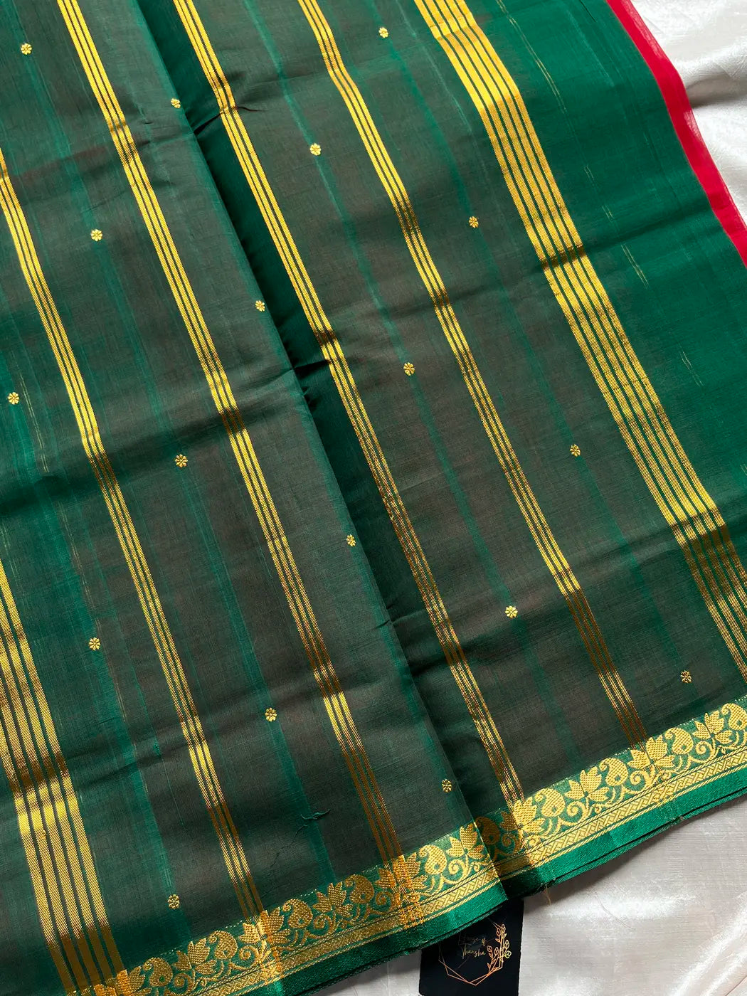 Vegan Silk Saree – Red Handloom Art Silk