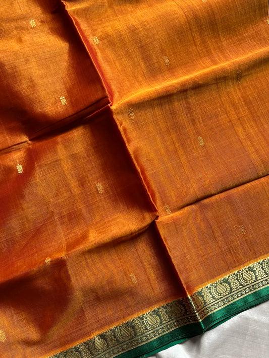 Vegan Silk Saree – Honey Yellow Handloom Art Silk