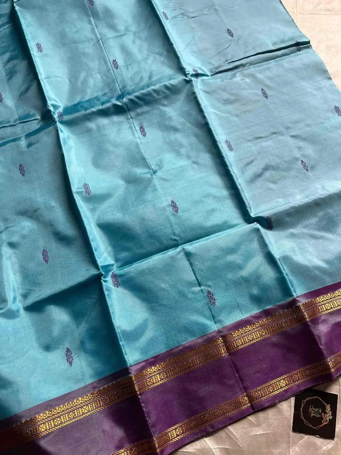Handwoven vegan silk Chinnalampattu saree with rich zari borders from House of Thansha