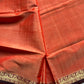 Vegan Silk Saree – Pastel Orange Handloom Art Silk