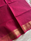 Magenta pink Chettinadu cotton saree with zari border and running blouse – Subtle Weaves by House of Thansha