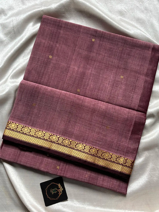 Vegan Silk Saree – Lilac Plum Handloom Art Silk
