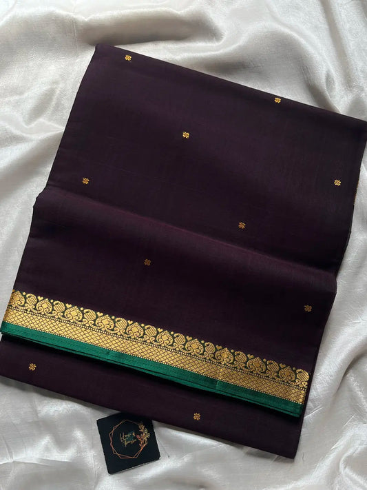 Vegan Silk Saree – Dark Purple Handloom Art Silk