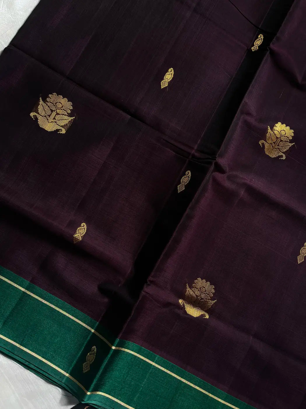 Vegan Silk Saree – Dark Purple Handloom Art Silk