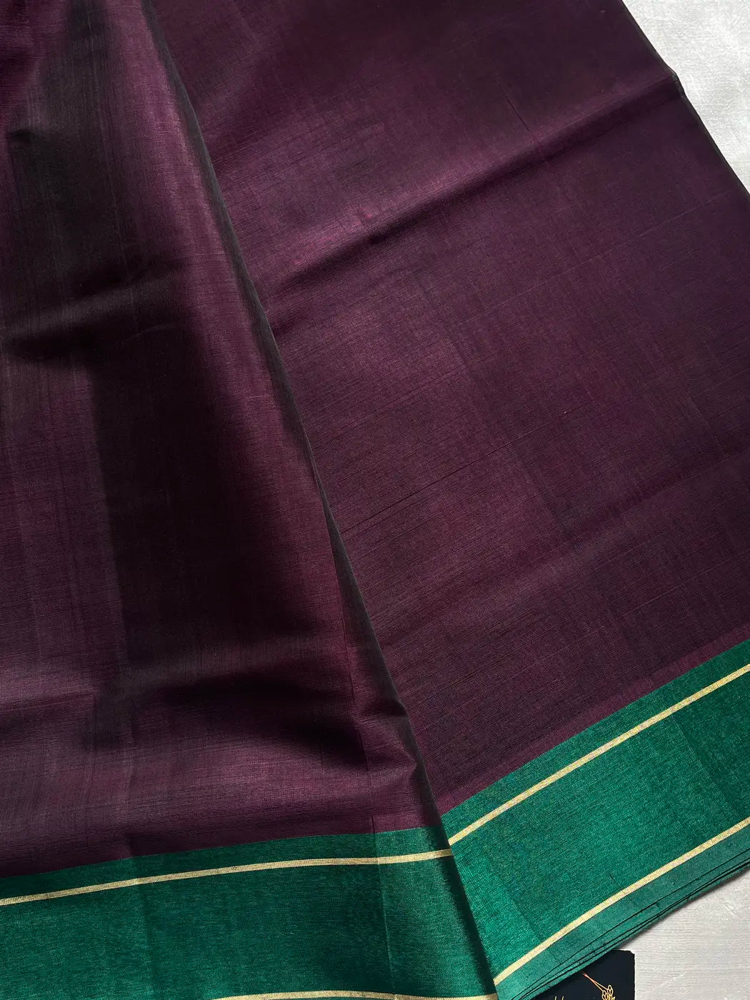Vegan Silk Saree – Dark Purple Handloom Art Silk