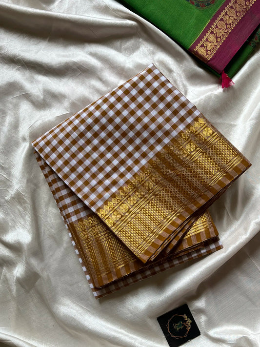 Mini Kattam – Pastel Mustard Chettinadu cotton (Without Blouse)