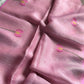 Handloom Silk Linen Jamdaani Saree - Pastel pink