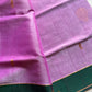 Vegan Silk Saree – Rose & Green Handloom Art Silk